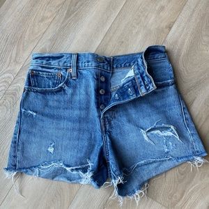 Levi’s Wedgie Distressed Denim Shorts